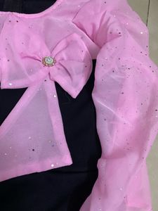 Black Pink Partywear Dress (8-9)
