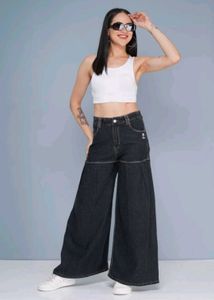 Wide Leg Denim Pants