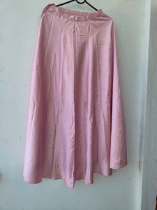 Baby Pink Long Satin Skirt