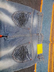 Blue Denim Jeans with embroidery