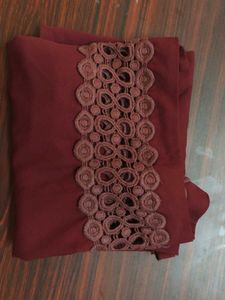 Chic Maroon Boat Neck Top with Frill Sleeves