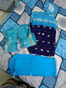 Designer Saree And Stitched Blouse