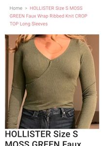 Hollister green Wrap Top