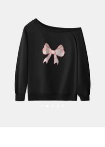 Cute Black Off-Shoulder Bow Top