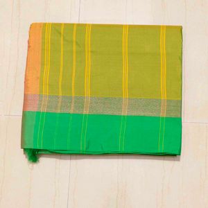 Elegant Green &amp; Gold Saree