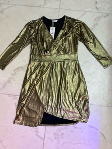 Party-Ready Gold Metallic Dress