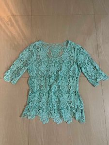 Aqua Lace Top
