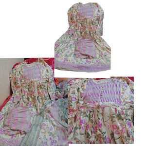 Kurti Pant Set With Dupatta