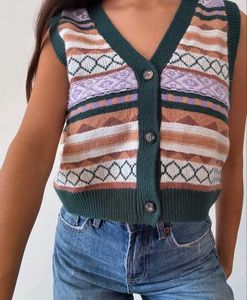 Patterned Knit Vest, new, no lint