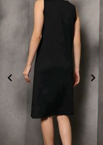 Sleek Black Sleeveless Slip Dress
