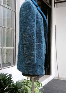 Elegant Blue Tweed Coat