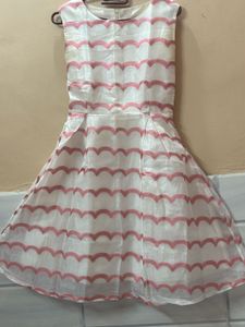 White &amp; Pink Patterned Dress
