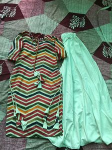 Striped Chevron Kurti Set☺️