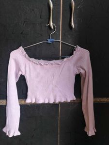 Cute Lilac Off-Shoulder Top