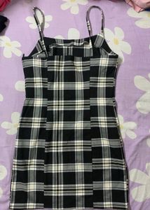 Checked Black Dress