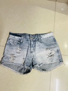 Ripped Denim Shorts