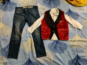 Boys Outfit: Jeans & Vest Set