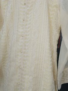 Pure Chiffon Embroidery Kurti Full Length Long Sleeve