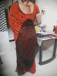 Net Saree With Blouse