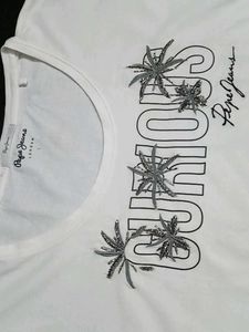 Pepe Jeans White Graphic Tee