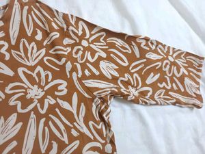 Floral Print Brown Top