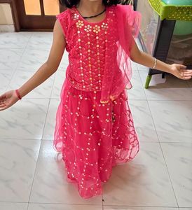 Pink Heavy Lehenga For Girls Upto 6 8 Year Old