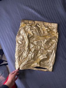 Gold Metallic Mini Skirt