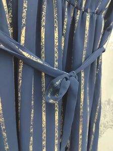 Sztori Blue &amp; Gold Striped Formal Dress
