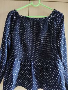 Polka Dot Smocked Blouse