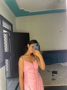 Ruched Pink Mini Dress