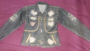 90s Aesthetic Faded Black Denim Jacket