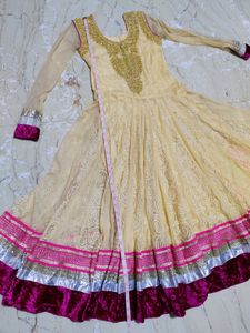 Anarkali Set With Pant &amp; Dupatta