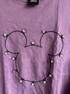 KAZO XS Purple Disney Mickey Embellished T-Shirt –