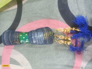 Stylish Blue & Gold Tassel Accessory