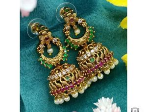 TRADITIONAL CZ STONE MATT  FINISH JHUMIKA