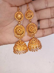 Gold Jhumka Earrings