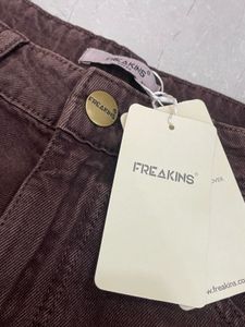 FREAKINS Brown Baggy Jeans