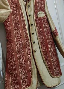 Rust + Khaki Sherwani