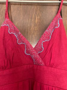 Red Flowy Dress- best For Summers