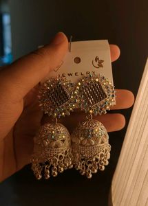 Beautiful White colour jhumkas