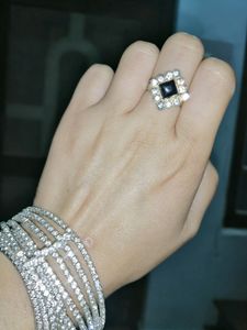 Black Ring + Bangles + Black Beads