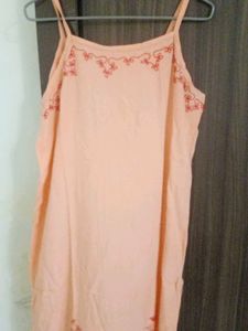 Peach Embroidered Tank Top