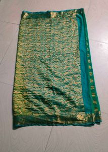 Shinning Sea Green Pure Gadwal Saree