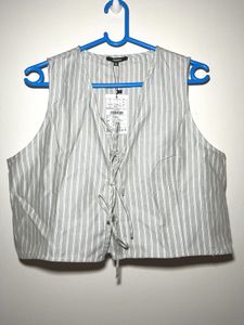 NUON by Westside Sage Stripe Printed Cotton Top