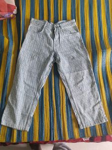 Patterned Denim Jeans