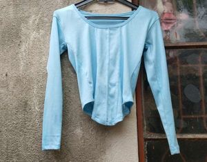 Light Blue Corset-Style Top