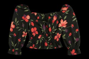 Floral Off-Shoulder Crop Top for Women
