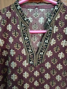 Brown Printed Kurti