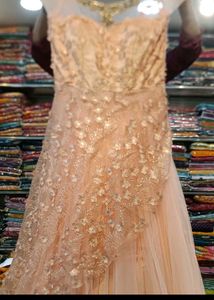 Elegant Peach Ethnic Gown