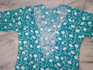 New Pure Cotton Kurti Set💙